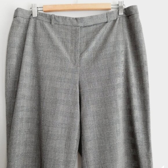 ELLEN TRACY Classic Plaid Glen Check Trousers Dress Pants Gray Sz 12 - Picture 2 of 9